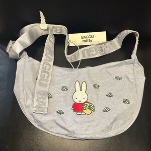 NEW! Medium Nylon Crescent Bag in Embroidered Miffy / NWT